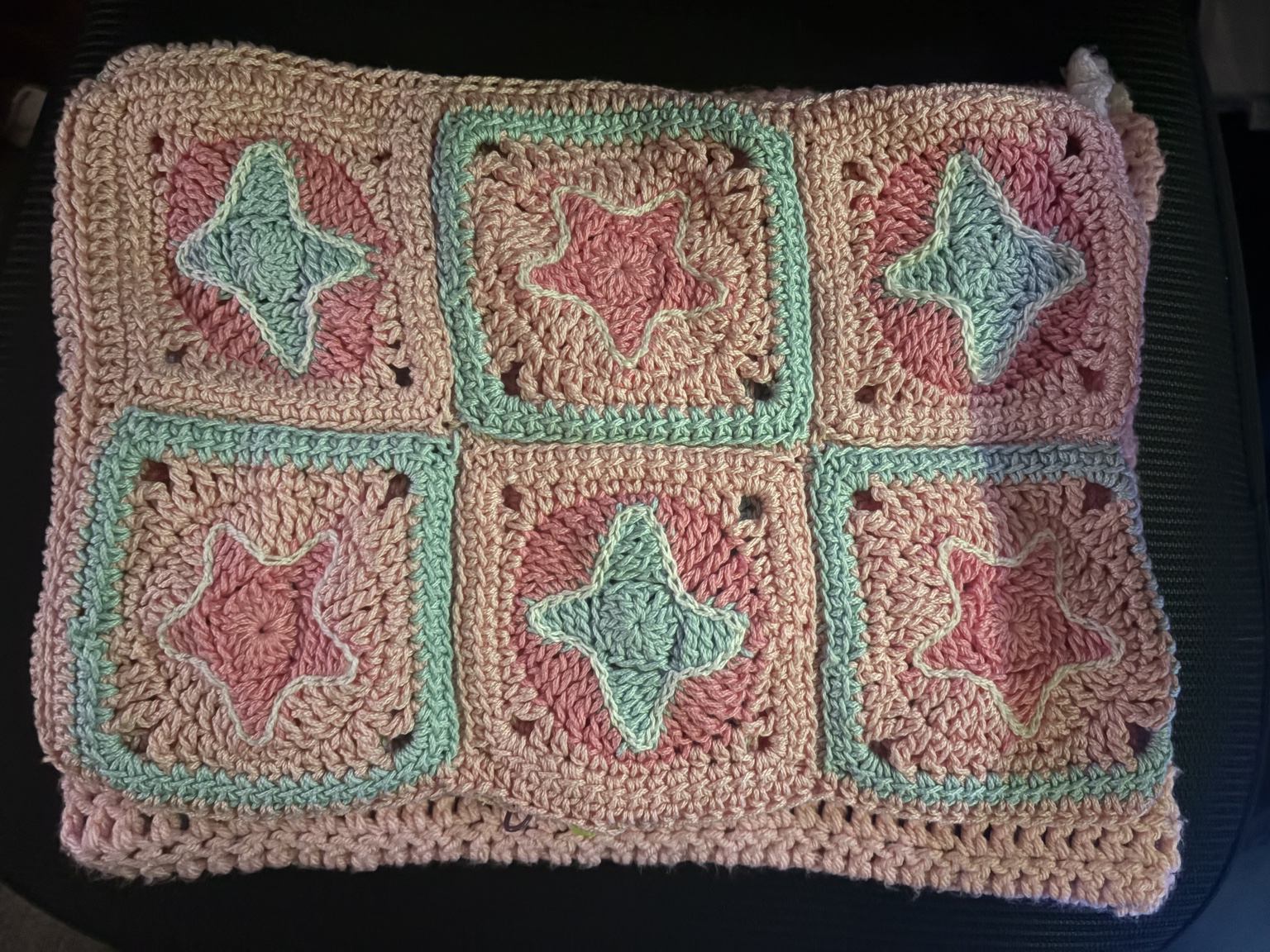 Colorful handmade crochet project